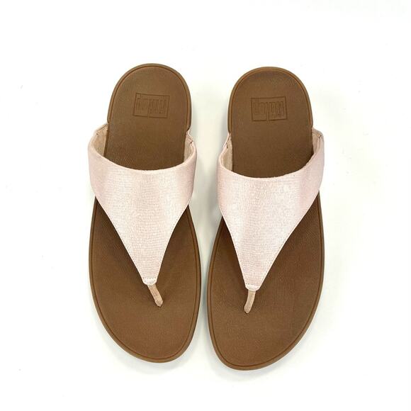Fitflop Lulu Thong-Toe Sandal/Flip Flop Size 10 Rose Gold Arch Support Cushioned - Picture 4 of 16